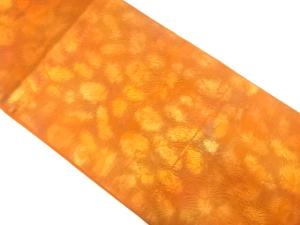 絵皿に花鳥模様織り出し　袋帯